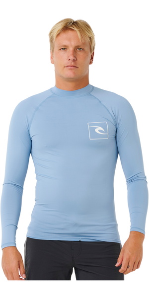 2026 Rip Curl Mens Streamline UPF Long Sleeve Rash Vest 171MRV - Faded Denim